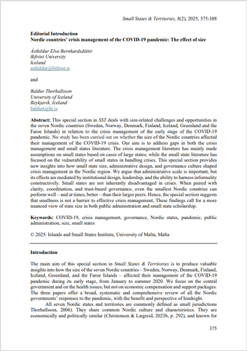 grein 1 The Nordic Countries’ crisis management of the Covid-19 pandemic